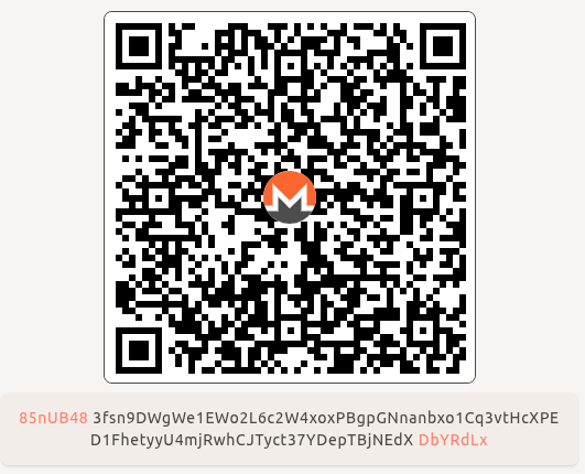 Exemple de QR code portefeuille Monero